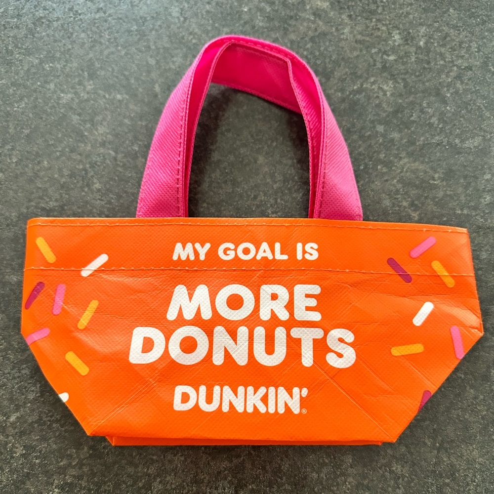 Dunkin Donuts Limited Edition Mini Reusable‎ Tote Bag My Goal is More Donuts